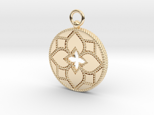 In the Style of Roberto Coin Medallion Pendant in 14k Gold Plated Brass