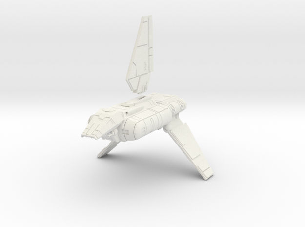 Sentinel Class Imperial Shuttle in 2 Sizes in White Natural Versatile Plastic: 1:128