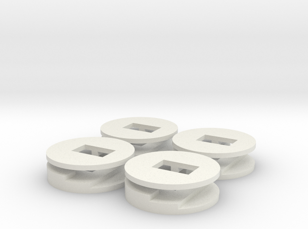 4 plugbuttons in White Natural Versatile Plastic