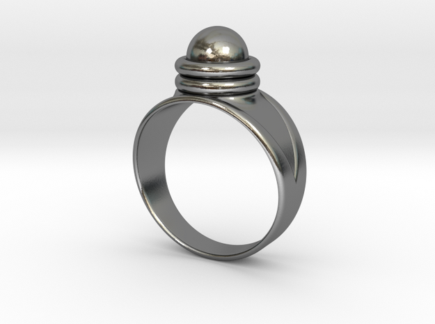 Truman Show Ring With Dome  size 15, 24mm in Polished Silver