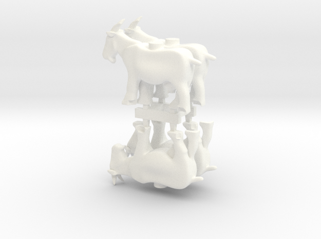 4 x Goats in White Premium Versatile Plastic