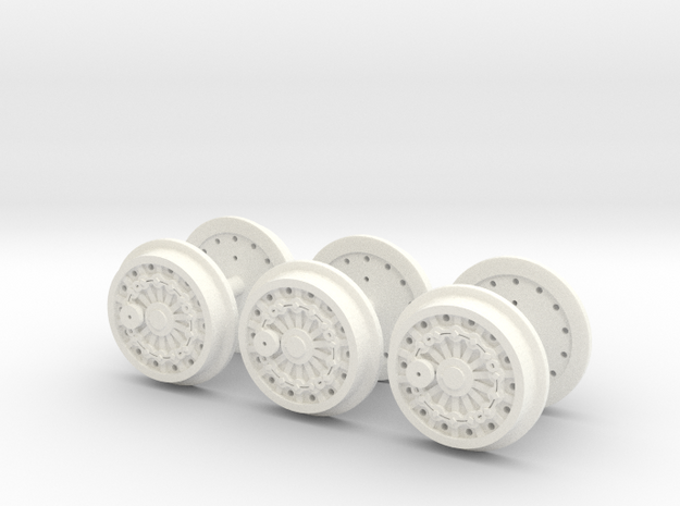 N Gauge Derwent Plug Wheels  in White Processed Versatile Plastic