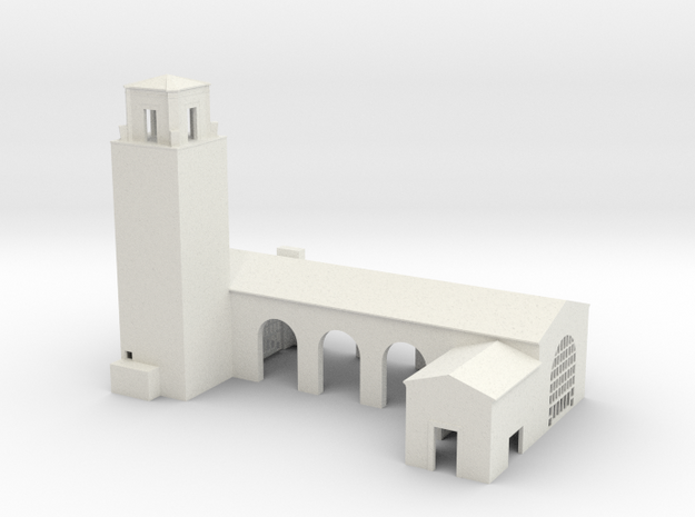 Los Angeles Union Station Part 2 N scale in White Natural Versatile Plastic