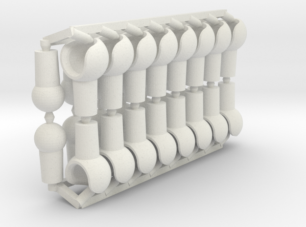 DIY Ball & Socket Joint Set (ModiBot-compatible) in White Natural Versatile Plastic