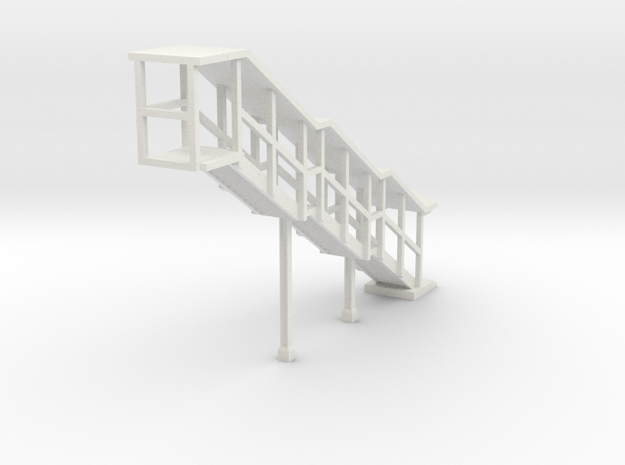 NYC Subway EL Staircase Right Z scale in White Natural Versatile Plastic