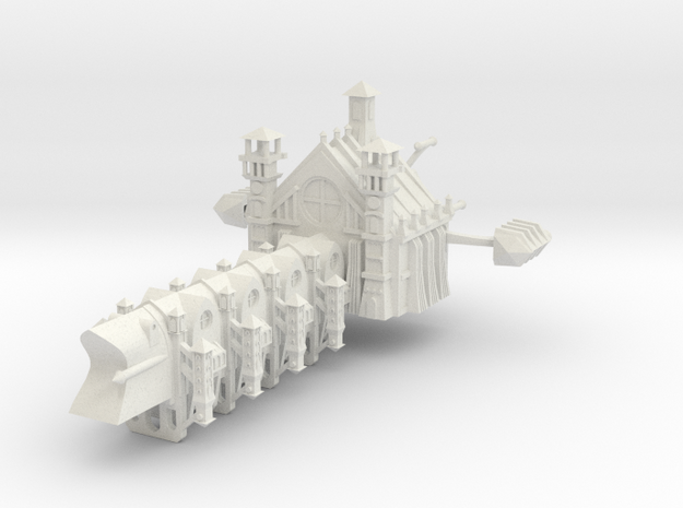 Gothic Battleship in White Natural Versatile Plastic