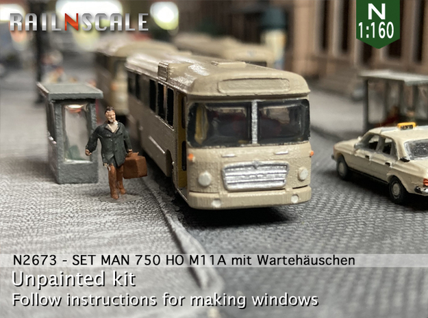 SET Get on the bus (N 1: 160) in Tan Fine Detail Plastic