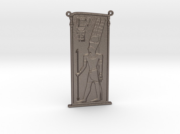 Amun-Ra Pectoral in Polished Bronzed-Silver Steel