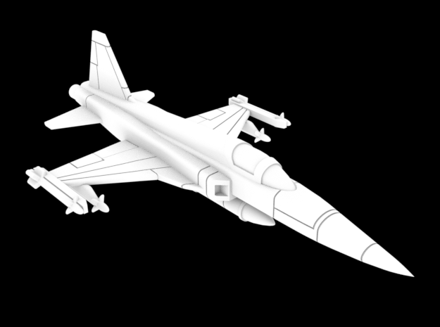 1:100 Scale F-5E Tiger II (Loaded, Gear Up) in White Natural Versatile Plastic