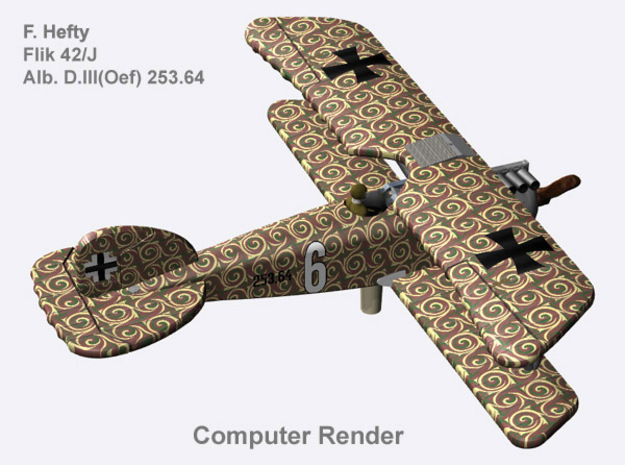 Friedrich Hefty Albatros D.III(Oef) [full color] in Natural Full Color Nylon 12 (MJF)
