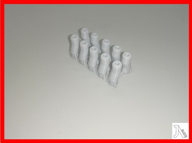 15mm long Offset Body Posts x10 in White Natural Versatile Plastic