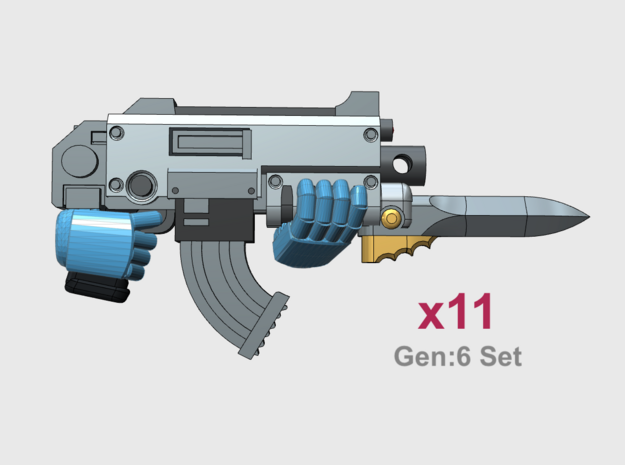 G:6 Set: Mk2b Boltfire Gun - Trencher in Tan Fine Detail Plastic: Large