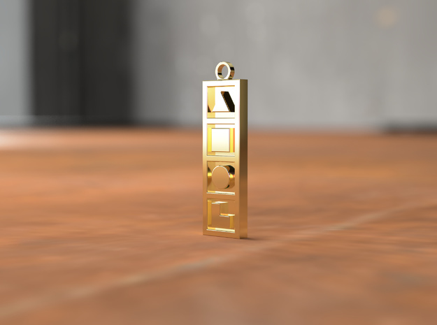 Socionics Functions Pendant 002 in 14k Gold Plated Brass