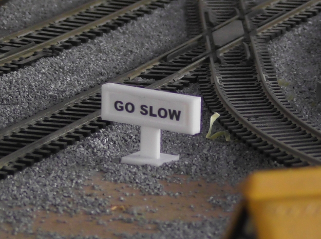 Go Slow Sign in Tan Fine Detail Plastic