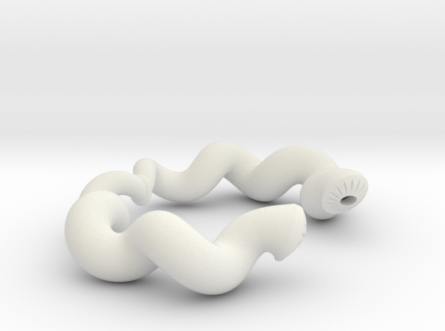 Twisted Geometry Bracelet in White Natural Versatile Plastic