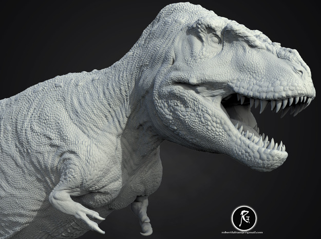 Tarbosaurus in White Natural Versatile Plastic
