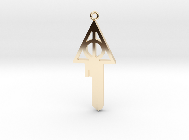 Deathly Hallows Key Blank in 14k Gold Plated Brass