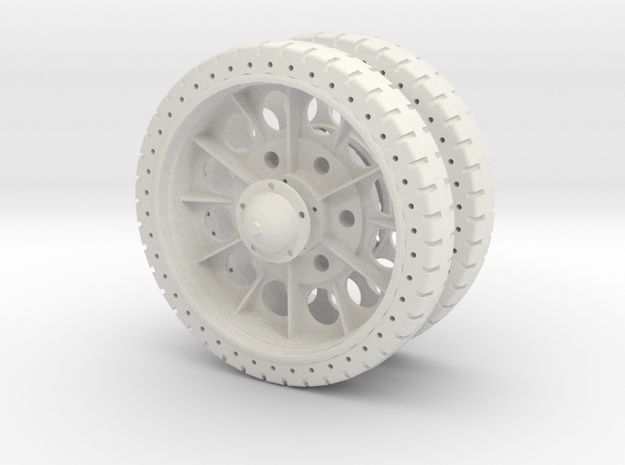 1/10 T34_roadwheel_half_spider_with_tire in White Natural Versatile Plastic