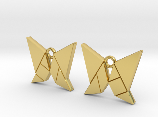 Butterfly tangram in Polished Brass