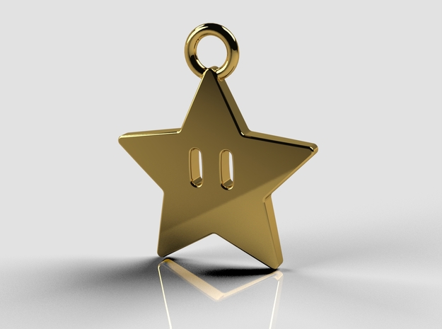 Super Mario Star (1 part) in Polished Brass