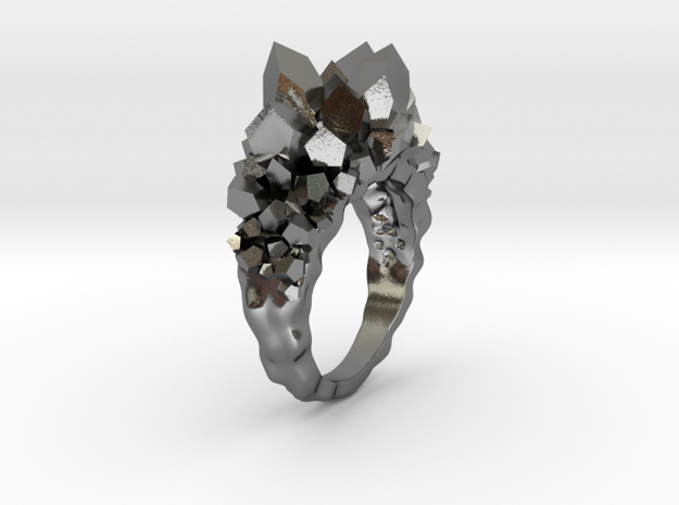 Crystal Ring size 5,5  in Polished Silver