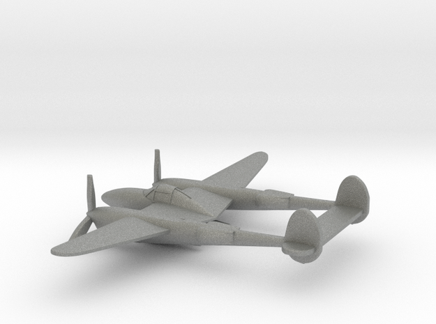 Lockheed P-38 (w/o landing gears) in Gray PA12: 1:200
