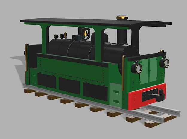 Tramway locomotive (low side frame) H0e/009 in Tan Fine Detail Plastic