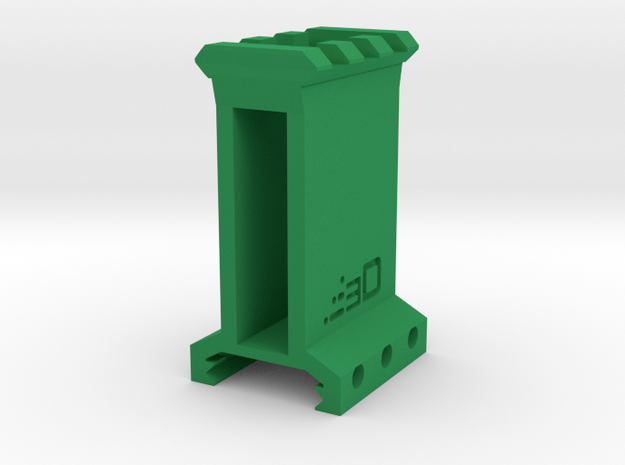 Type I Picatinny Riser (2" Rise) (3-Slots) in Green Processed Versatile Plastic