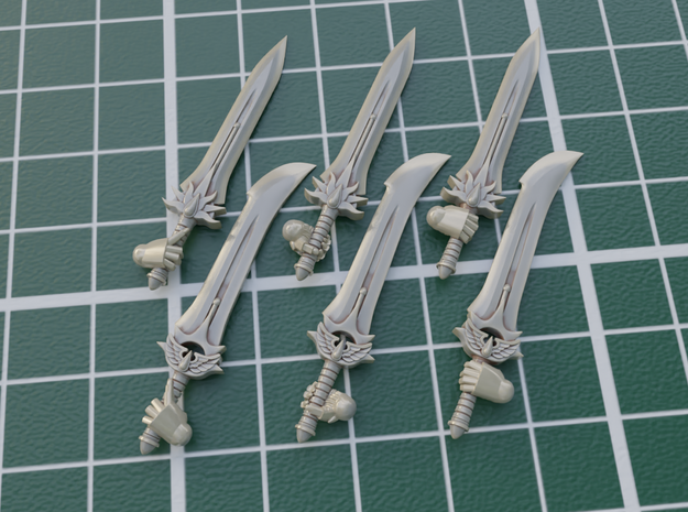 Power Swords for Blood Angels - x 6-12 in Tan Fine Detail Plastic: d3