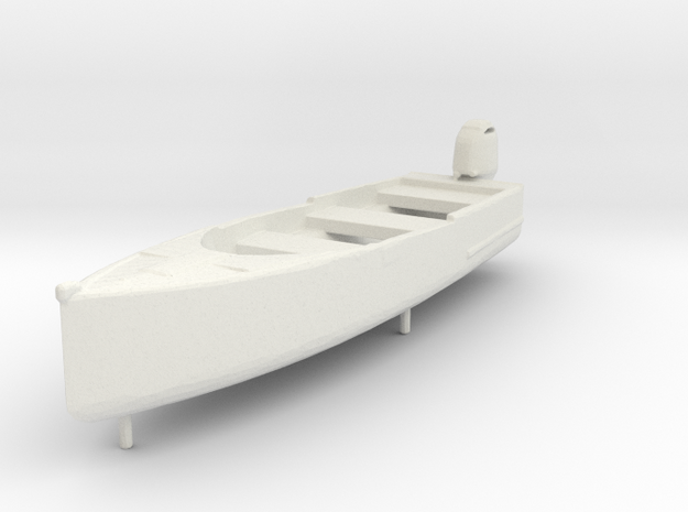 1-43 scale 7ft fishing canoe in White Natural Versatile Plastic