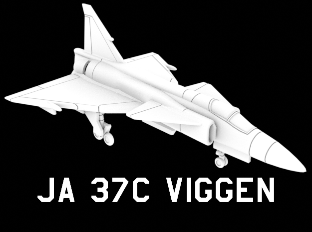 JA 37C Viggen (Clean) in White Natural Versatile Plastic: 1:200