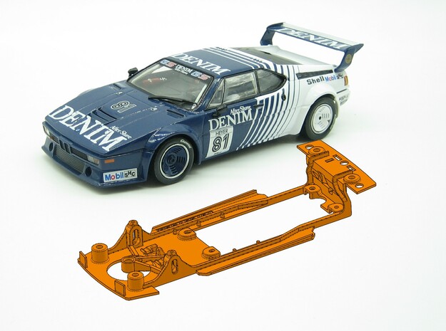 PSCA02401 Chassis Carrera BMW M1 in White Natural Versatile Plastic