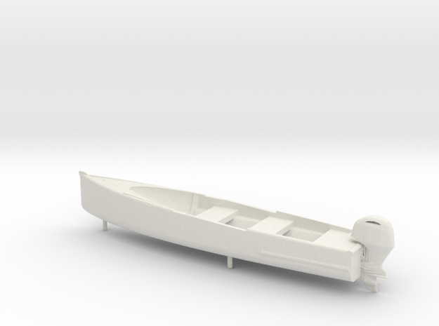 1-43 scale 16ft fishing canoe in White Natural Versatile Plastic
