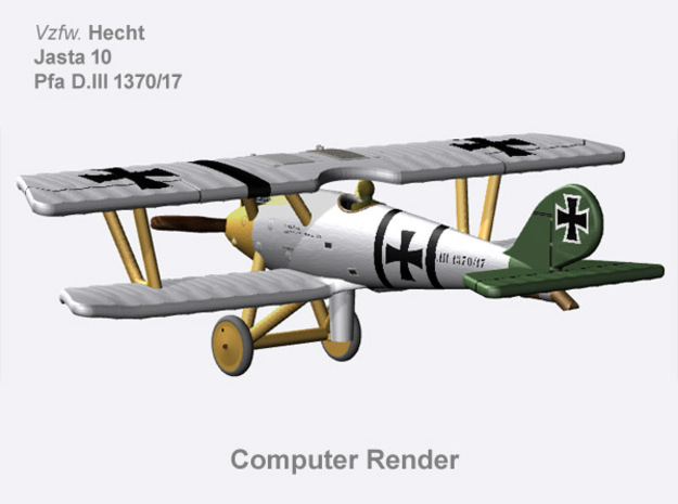 Vzfw. Hecht Pfalz D.III (full color) in Natural Full Color Nylon 12 (MJF)