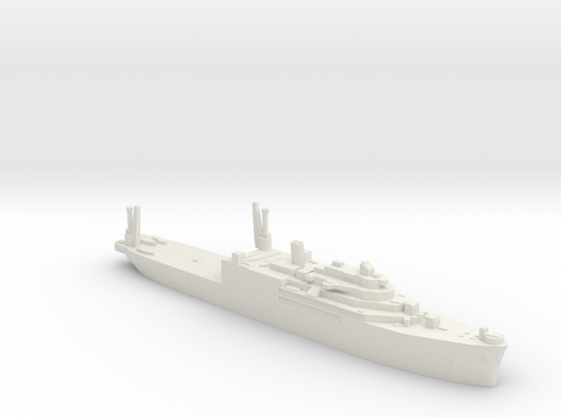 USS Currituck seaplane tender 1:700 WW2 in White Natural Versatile Plastic
