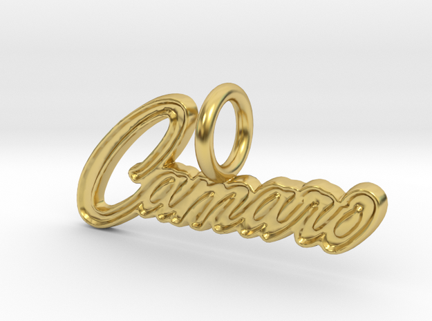 Camaro Emblem Pendant Charm Gift in Polished Brass
