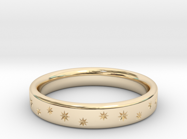 stars band ring in 14k Gold Plated Brass: 9.5 / 60.25