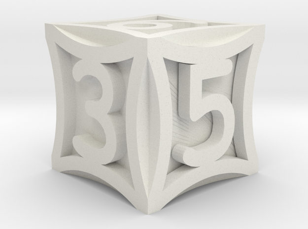 Thrive (Solid) D6 - 16mm die in White Natural Versatile Plastic