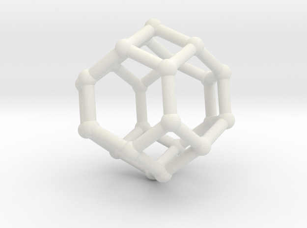 Truncated octahedron in White Natural Versatile Plastic