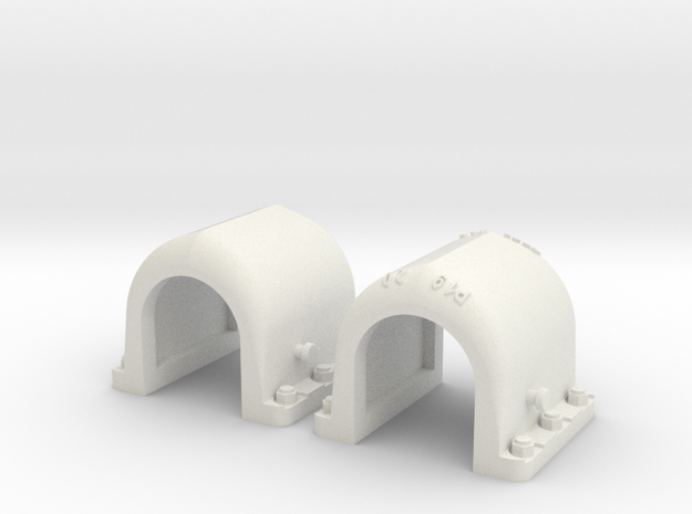 1/25 Tiger 1 Armored exhaust guards in White Natural Versatile Plastic