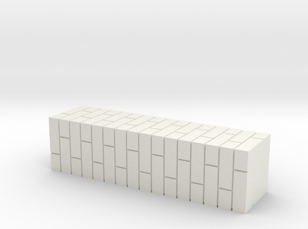 7mm Scale Double Brick Pier in White Natural Versatile Plastic