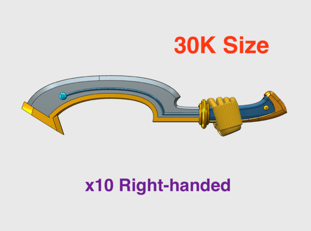 10x Right-handed Energy Sword: Kopech (30k Size) in Tan Fine Detail Plastic