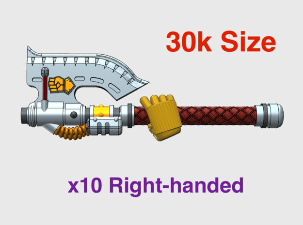 10x King Fist: Rafnyr Energy Axe (30k Size) Right in Tan Fine Detail Plastic