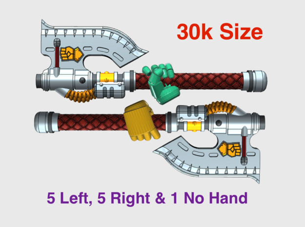 11x Kings Fist: Rafnyr Energy Axe (30k Size) in Tan Fine Detail Plastic