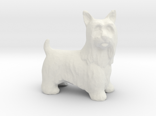 1-25 Scale Scottish Terrier in White Natural Versatile Plastic