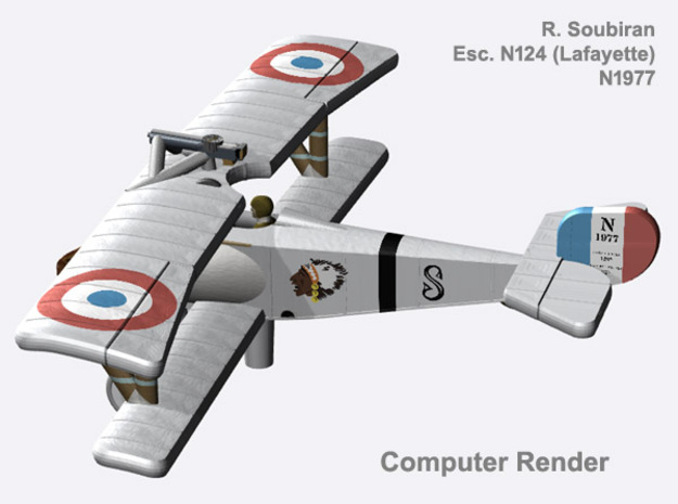 Robert Soubiran Nieuport 17 (full color) in Natural Full Color Nylon 12 (MJF)