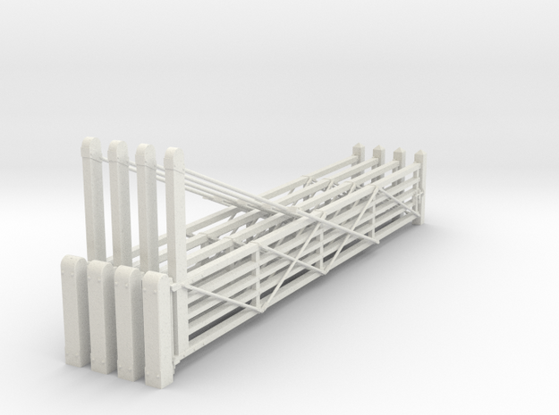 VR 26' #1 Gate &Post (4 Pack) 1:43.5 Scale in White Natural Versatile Plastic