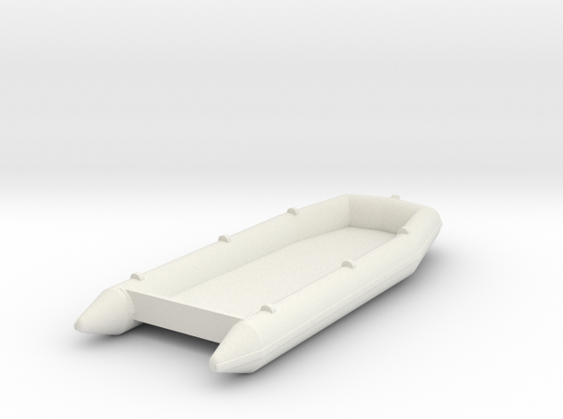 1/48 rubber boat in White Natural Versatile Plastic