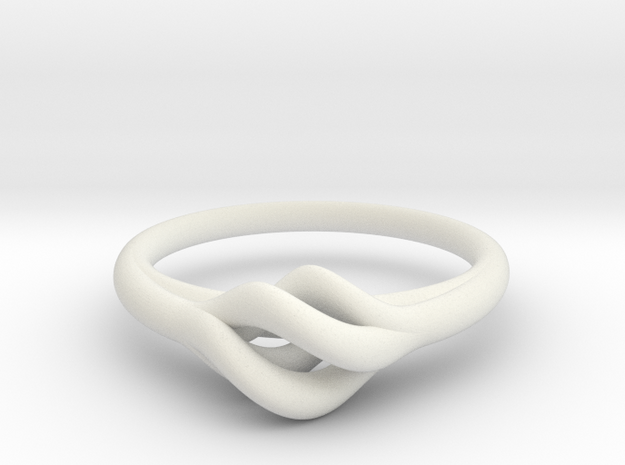 Twist Ring in White Natural Versatile Plastic