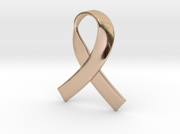 Pink october ribbon to do a pin's in 14k Rose Gold Plated Brass